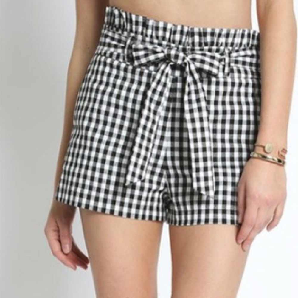 Olivaceous Gingham Shorts - Picture 2 of 13